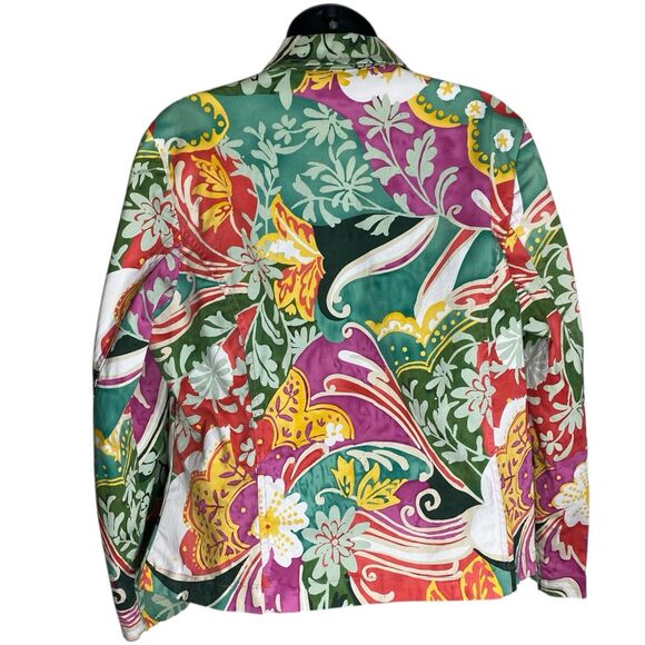 Coldwater Creek Jacket Womens L Petite Floral Artsy Y2K Vibrant Blazer Pockets - Picture 2 of 16